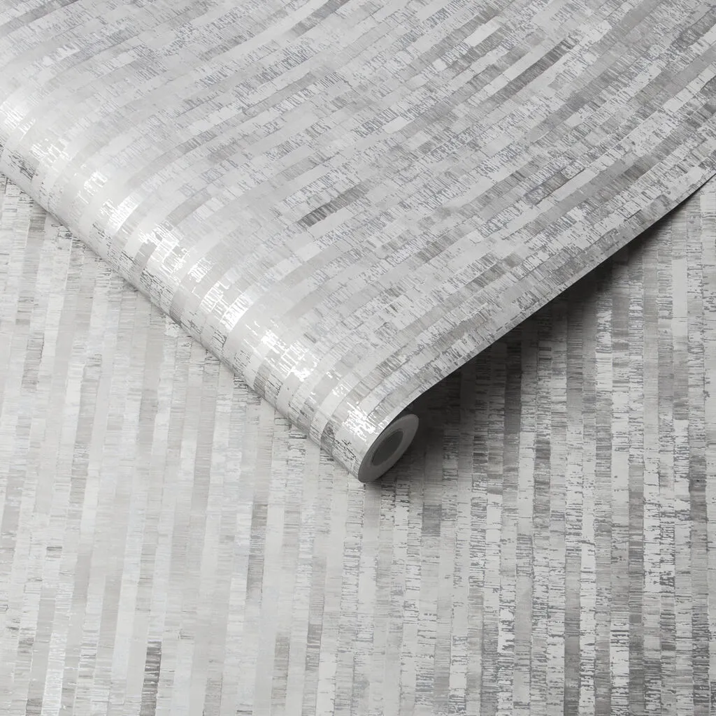 Betula Texture Wallpaper - Silver