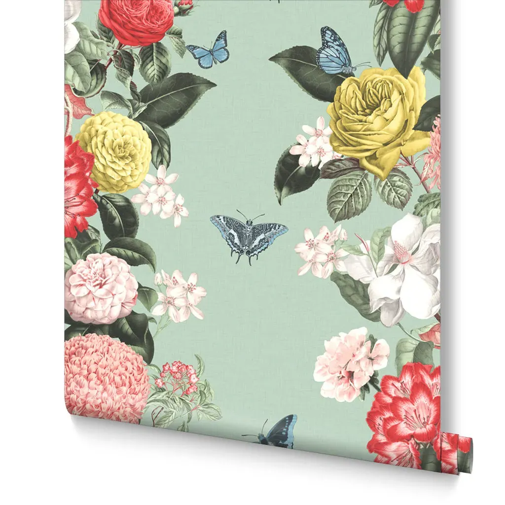 Bloomsbury Neo Mint Floral Wallpaper - Green