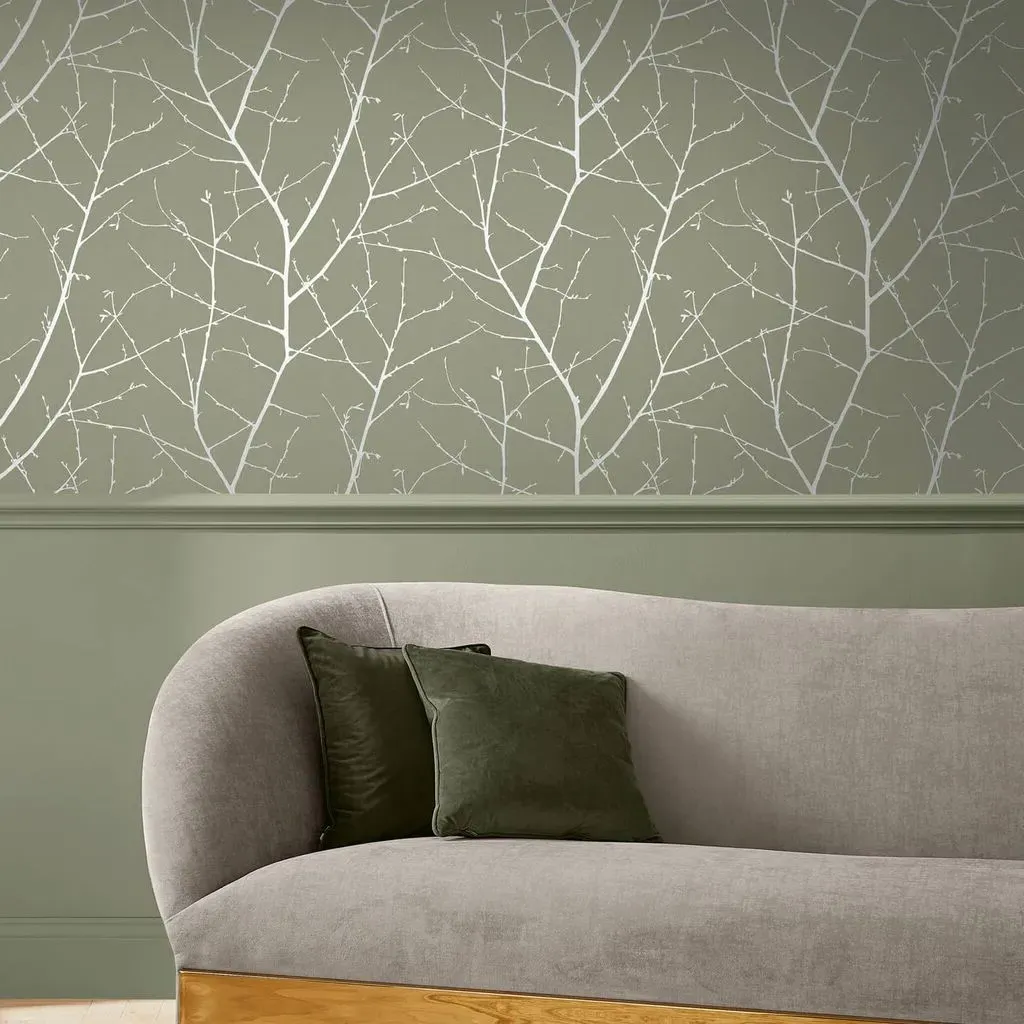 Boreas Sage Tree Wallpaper - Green