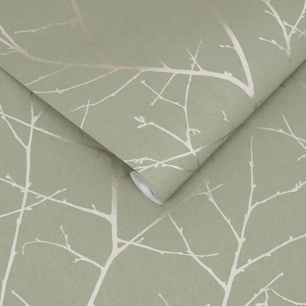 Boreas Sage Tree Wallpaper - Green