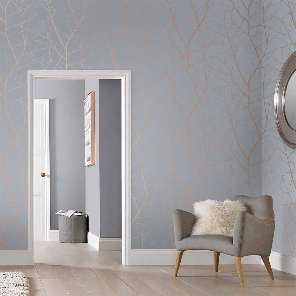 Boreas Tree Wallpaper - Soft Grey