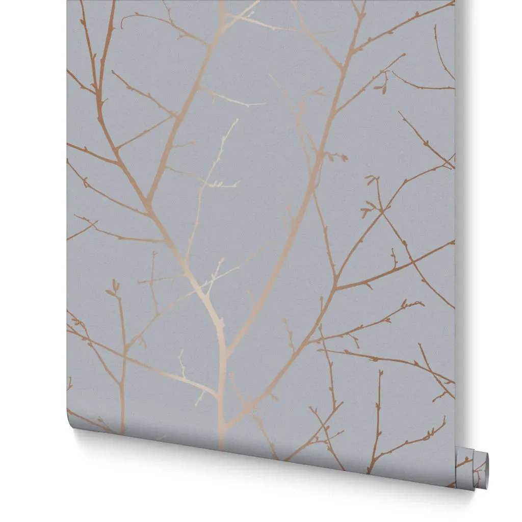 Boreas Tree Wallpaper - Soft Grey