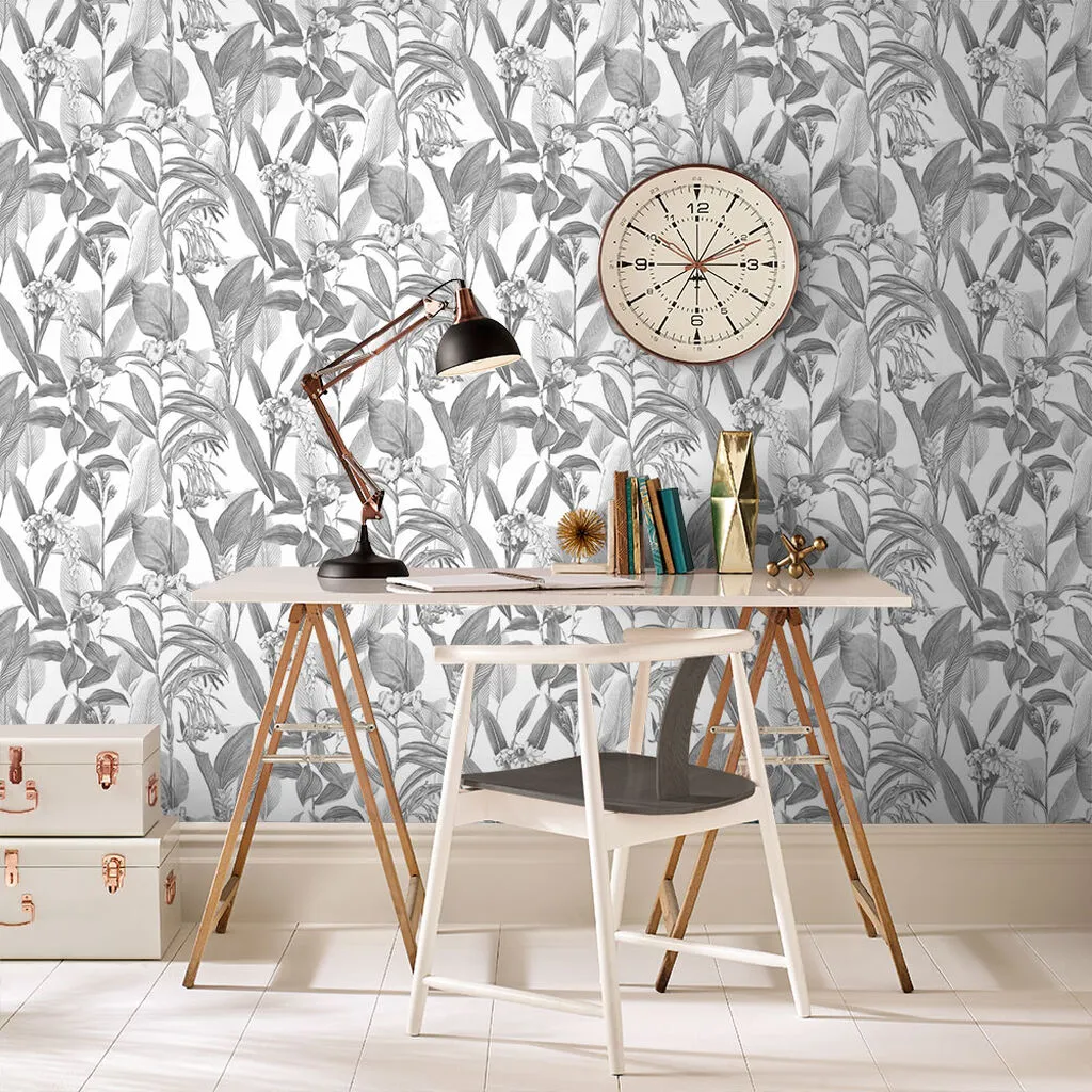 Botanical Shadow Wallpaper - White