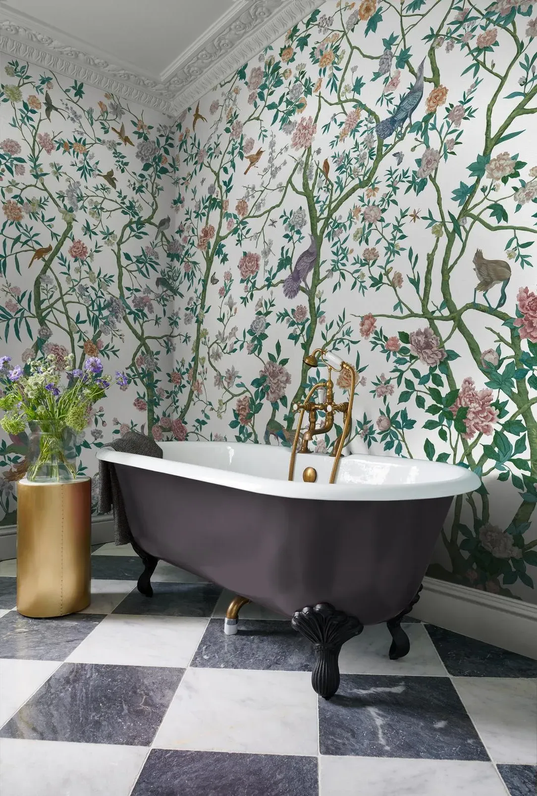 Chinoiserie Day Wall Mural - White