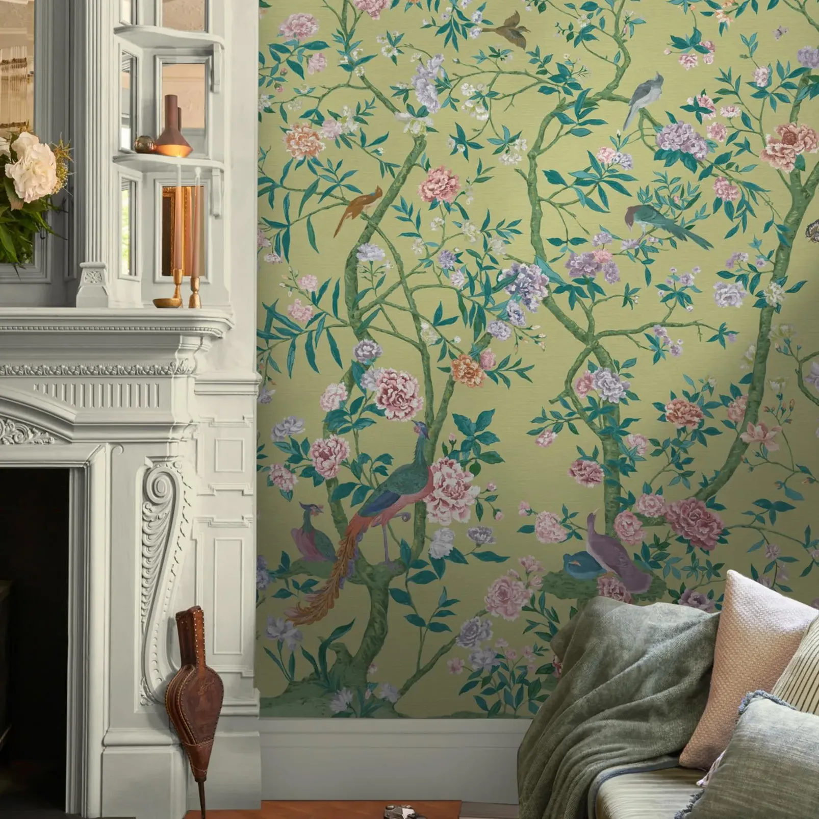 Chinoiserie Wall Mural - Green