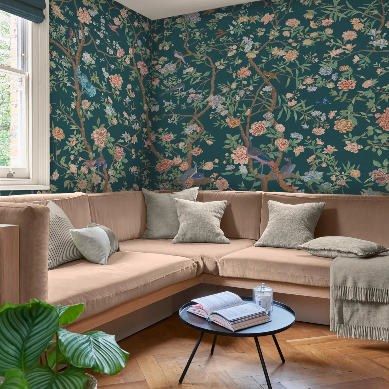 Chinoiserie Wall Mural - Teal