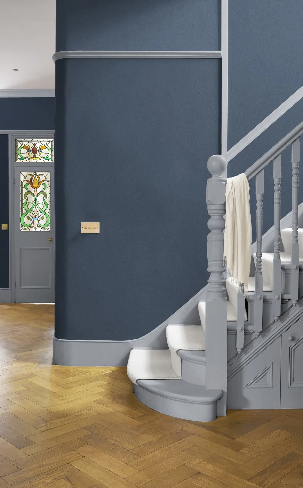 Country Home Denim Wallpaper - Navy