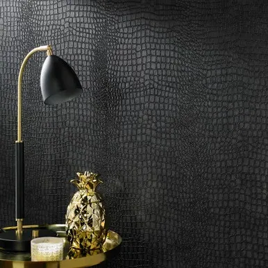 Crocodile Wallpaper - Black