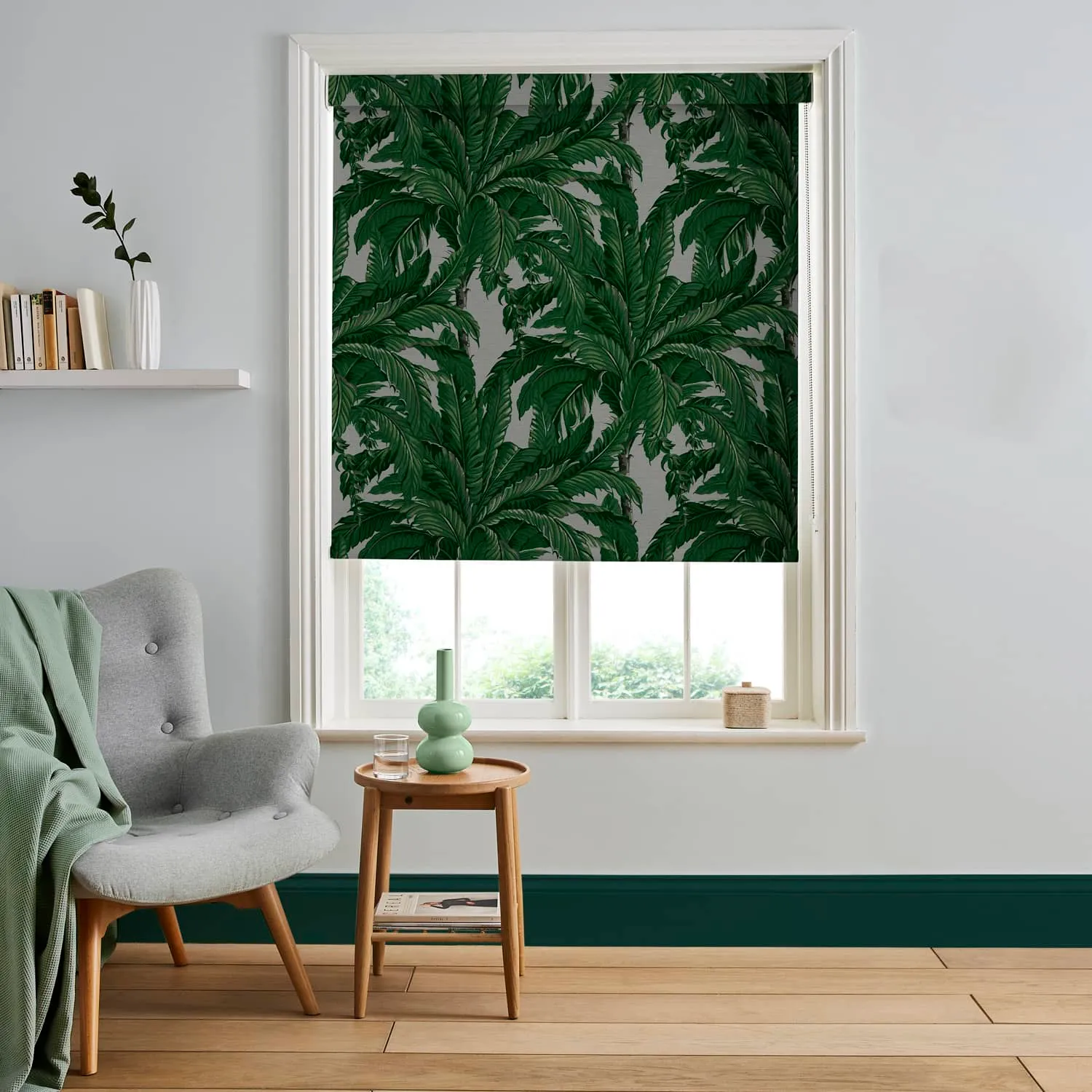Daintree Palm Pearl Made to Measure Roller Blind - Green