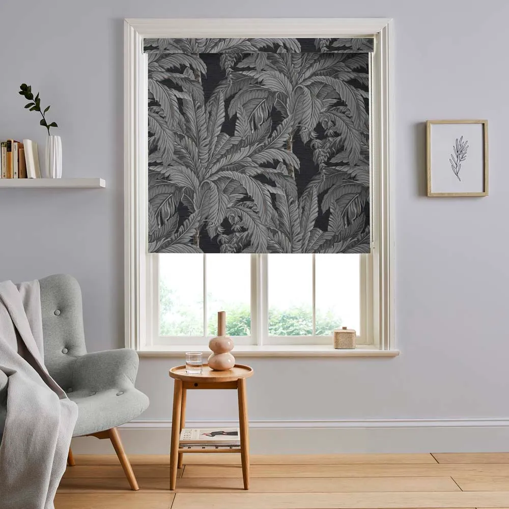 Daintree Palm Sterling Made to Measure Roller Blind - Grey