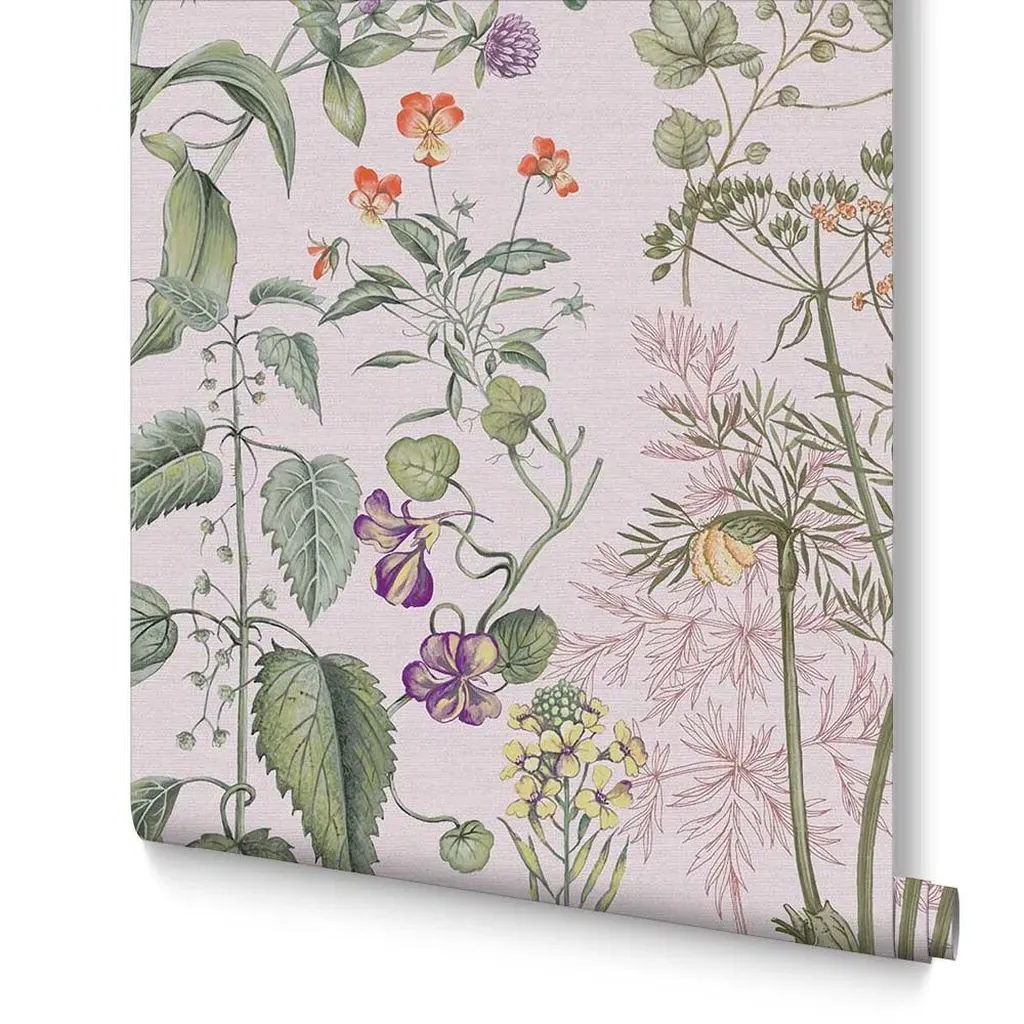 Edulis Blush Floral Wallpaper - Pink