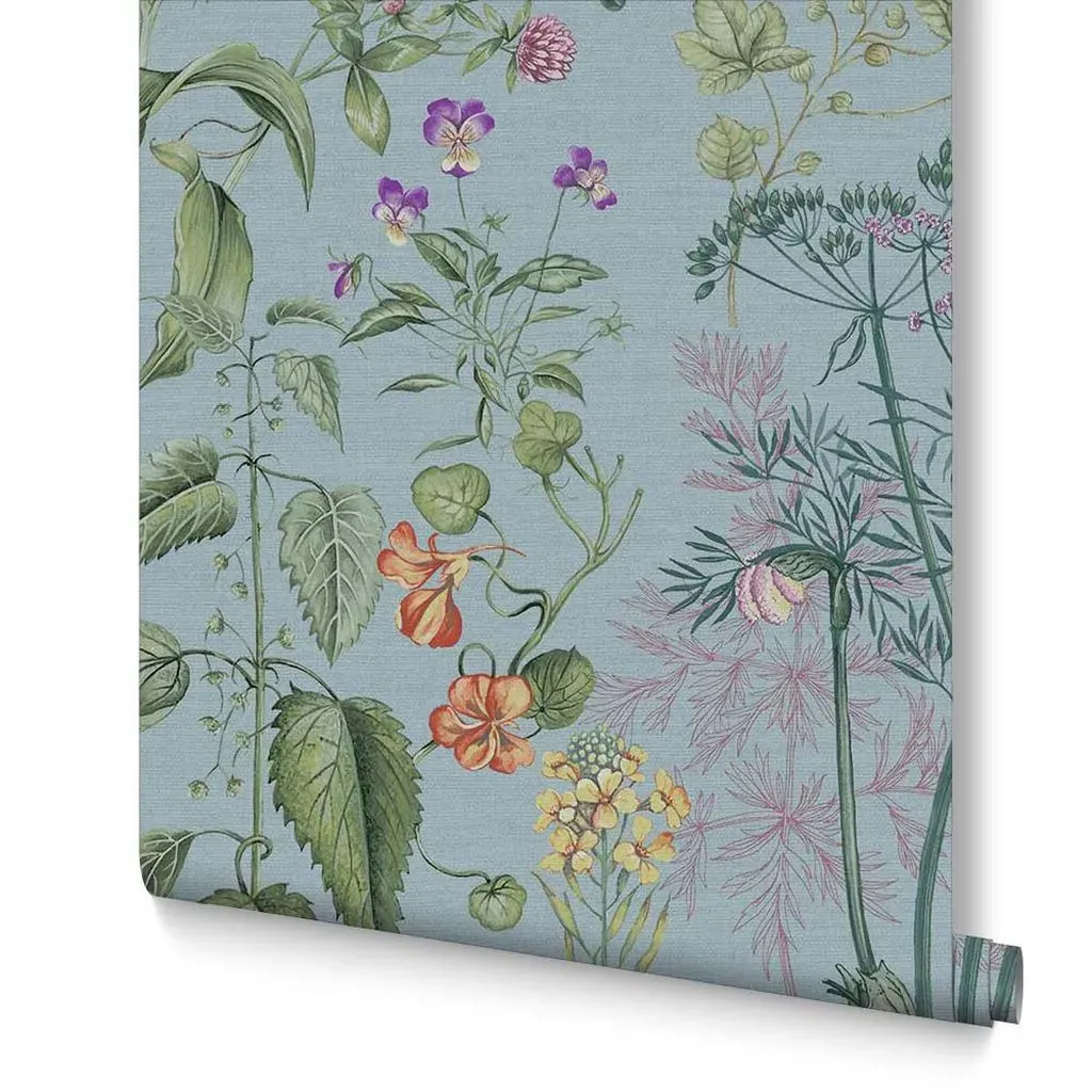 Edulis Sky Floral Wallpaper - Blue