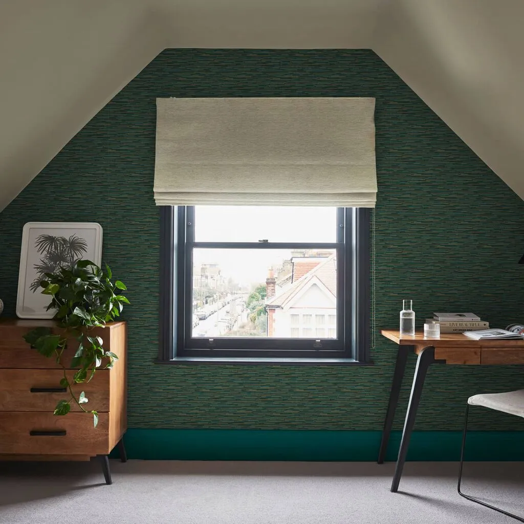 Empress Grasscloth Texture Wallpaper - Teal