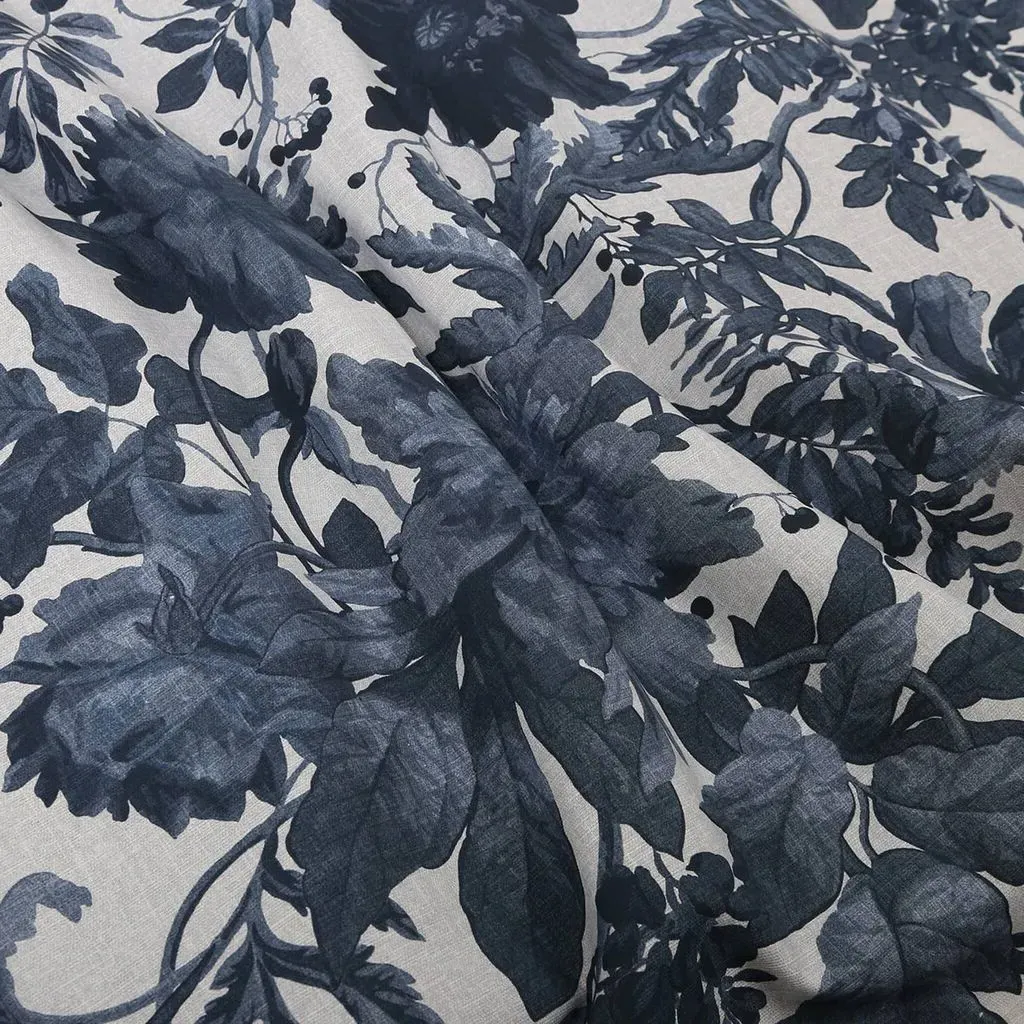 Enzia Ink Made to Measure Curtains - Blue, Floral image
