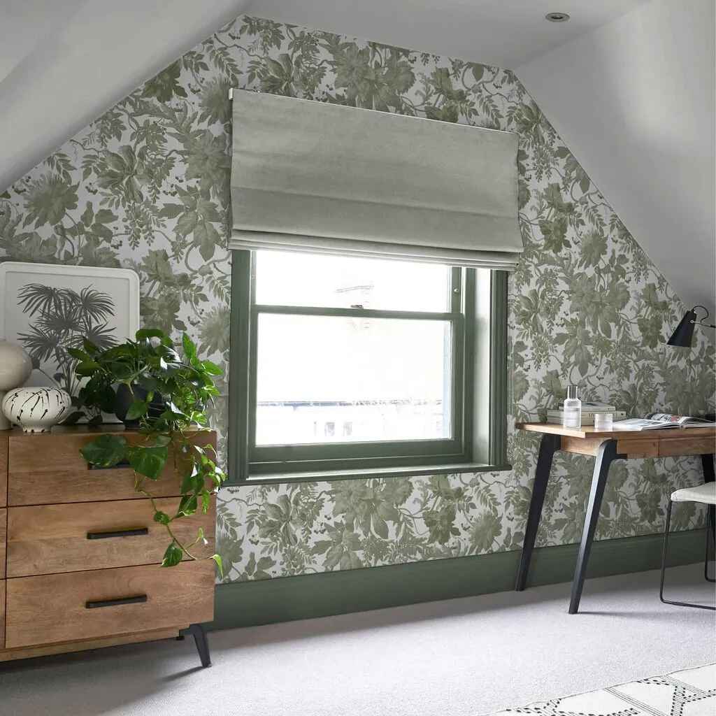 Enzia Sage Floral Wallpaper - Green