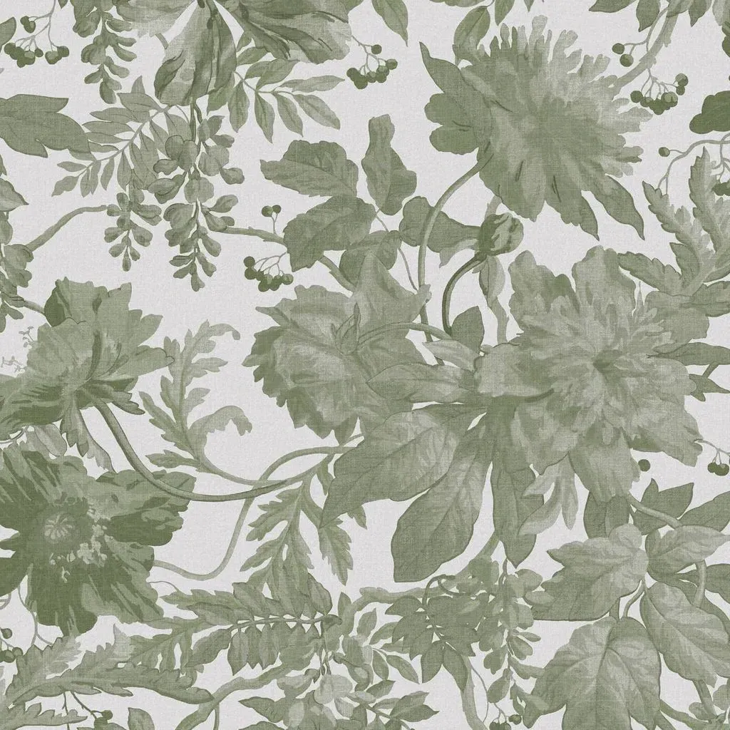 Enzia Sage Floral Wallpaper - Green