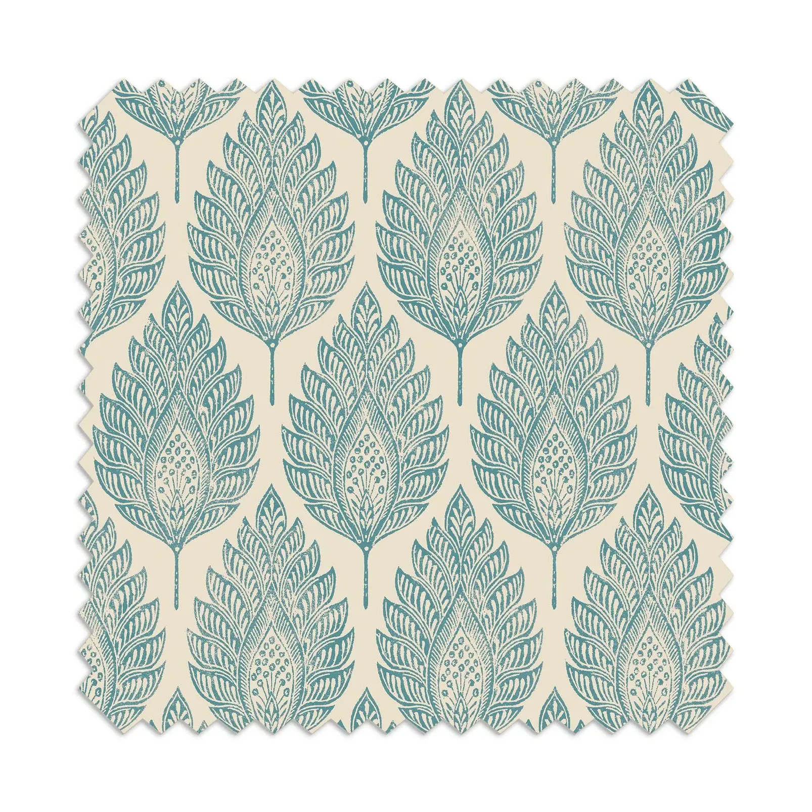 Flame Leaf Made to Measure Curtains - Teal