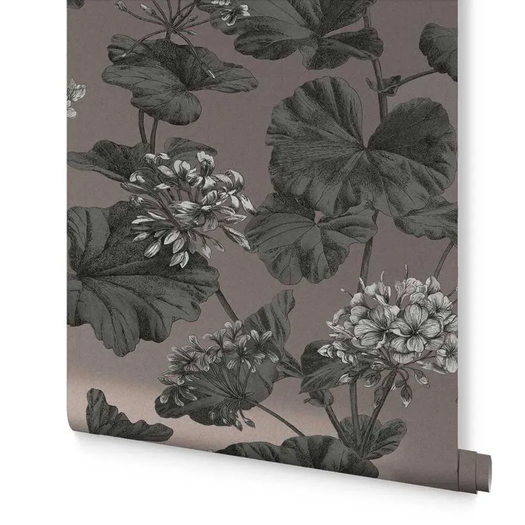 Florentia Leaves Wallpaper - Gold, Grey