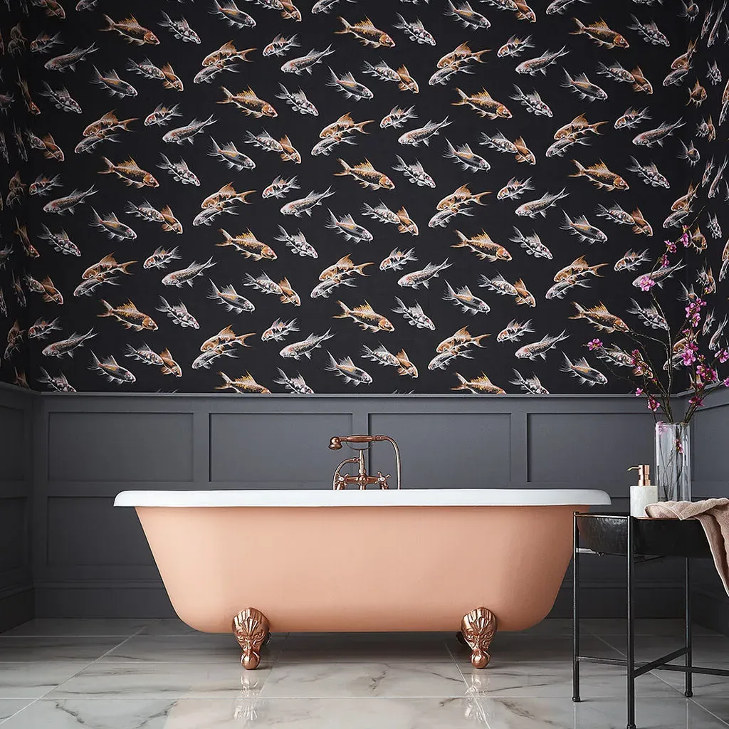 Flow Black Wallpaper - Black