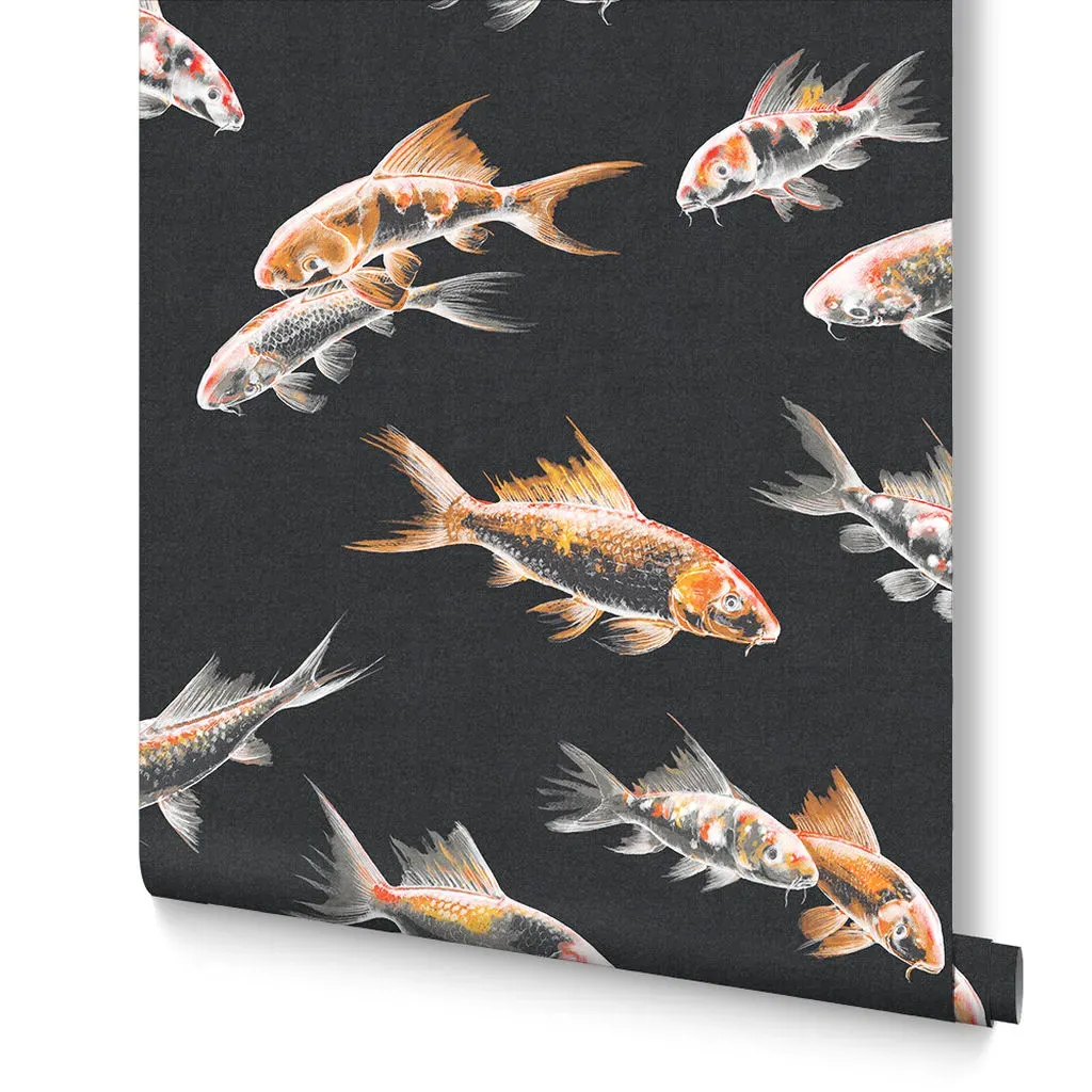 Flow Black Wallpaper - Black