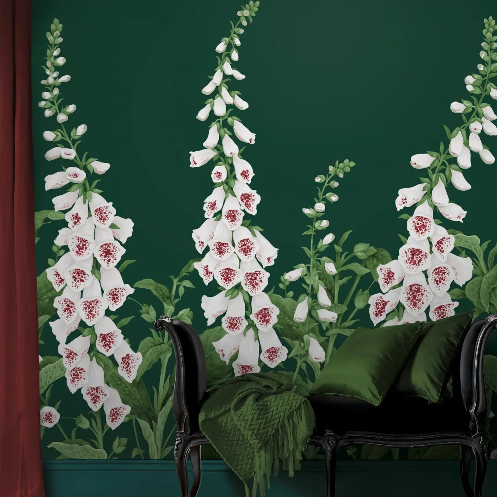 Foxglove Emerald Wall Mural