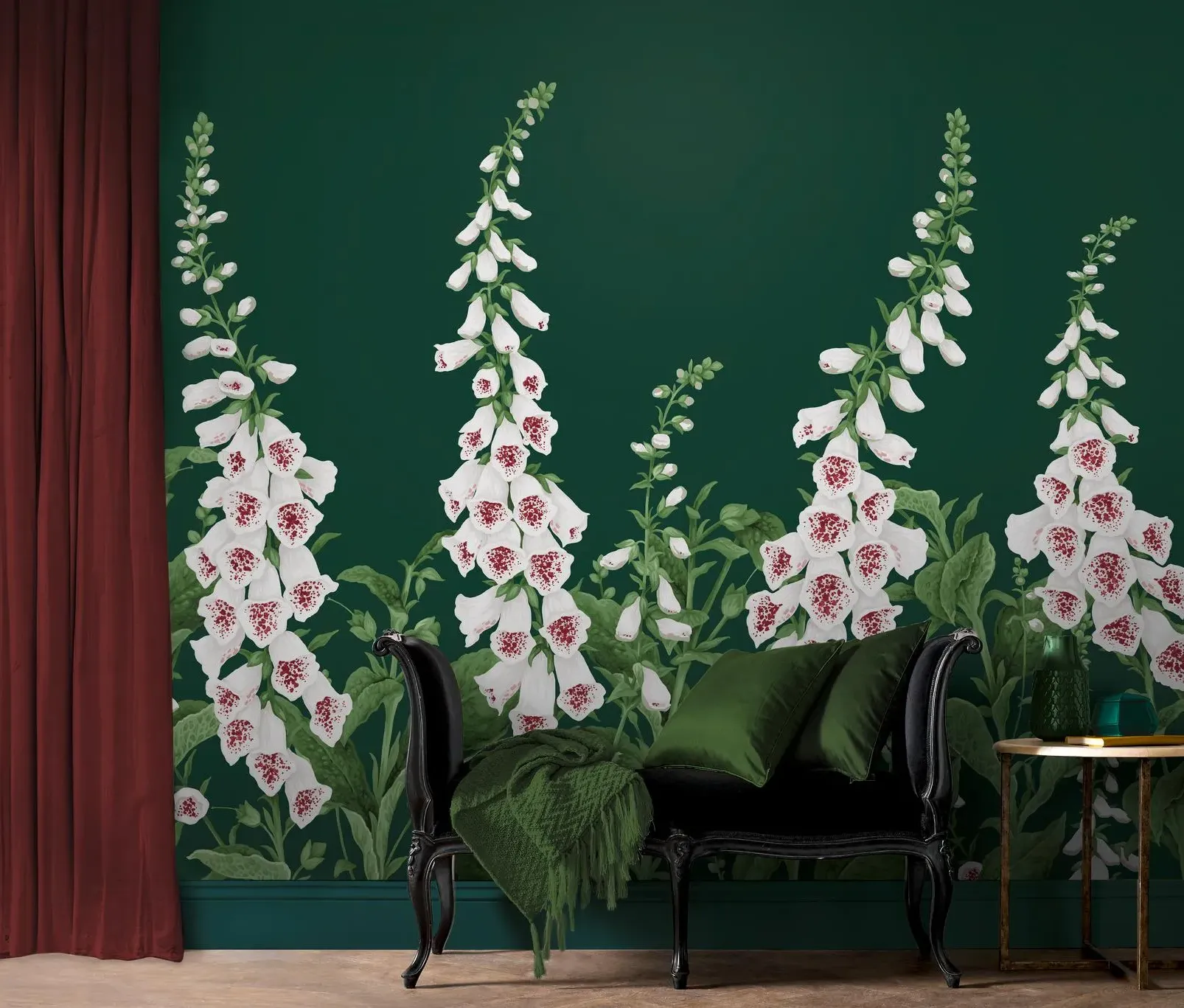 Foxglove Emerald Wall Mural