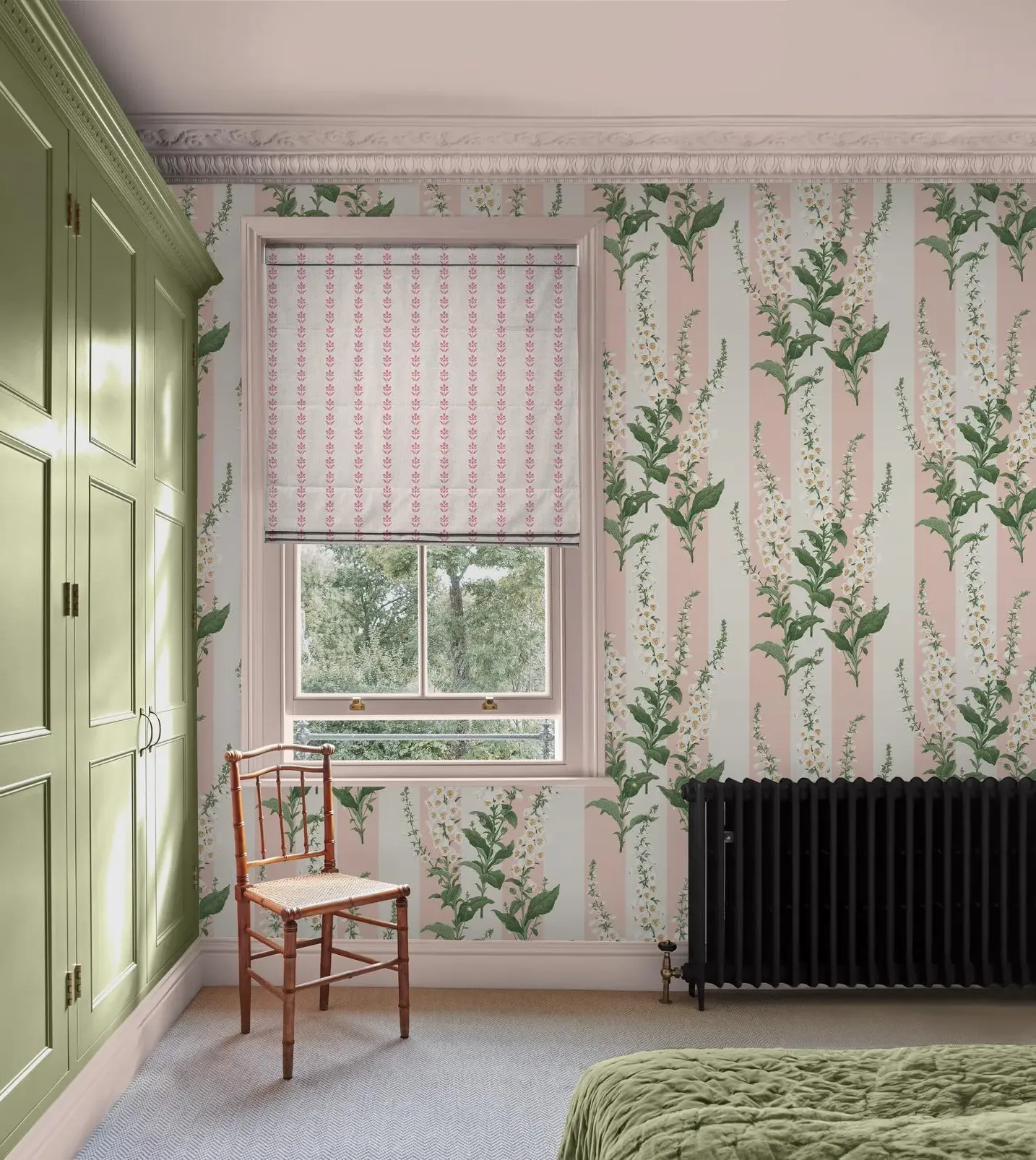 Foxglove Stripe Wallpaper - Blush