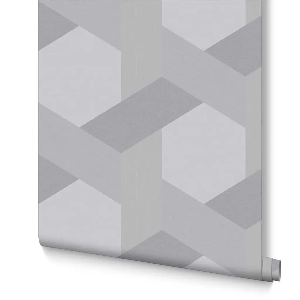 Fractal Grey Geometric Wallpaper - Grey