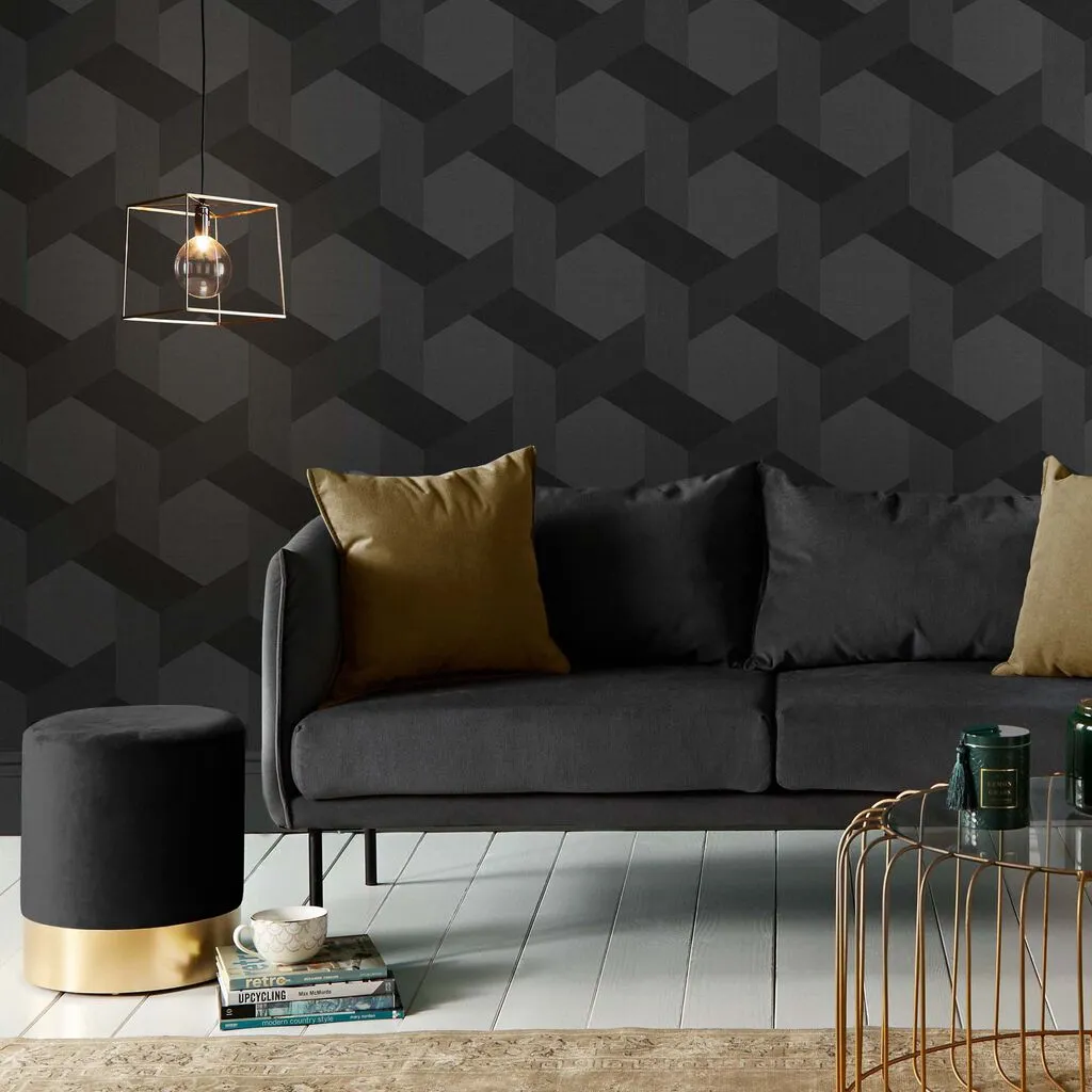 Fractal Ground Geometric Wallpaper - Brown