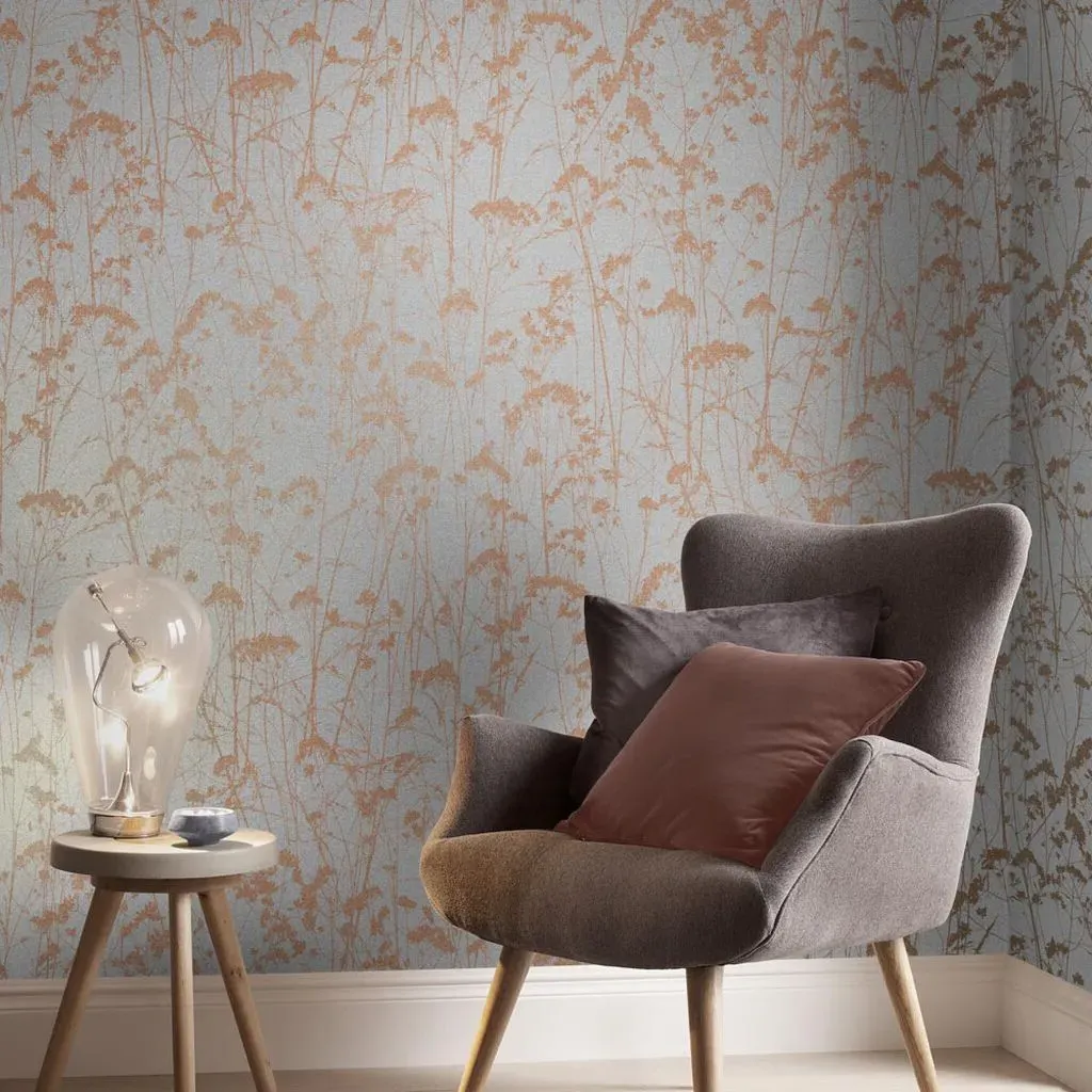 Grace Cloud Floral Wallpaper - Grey