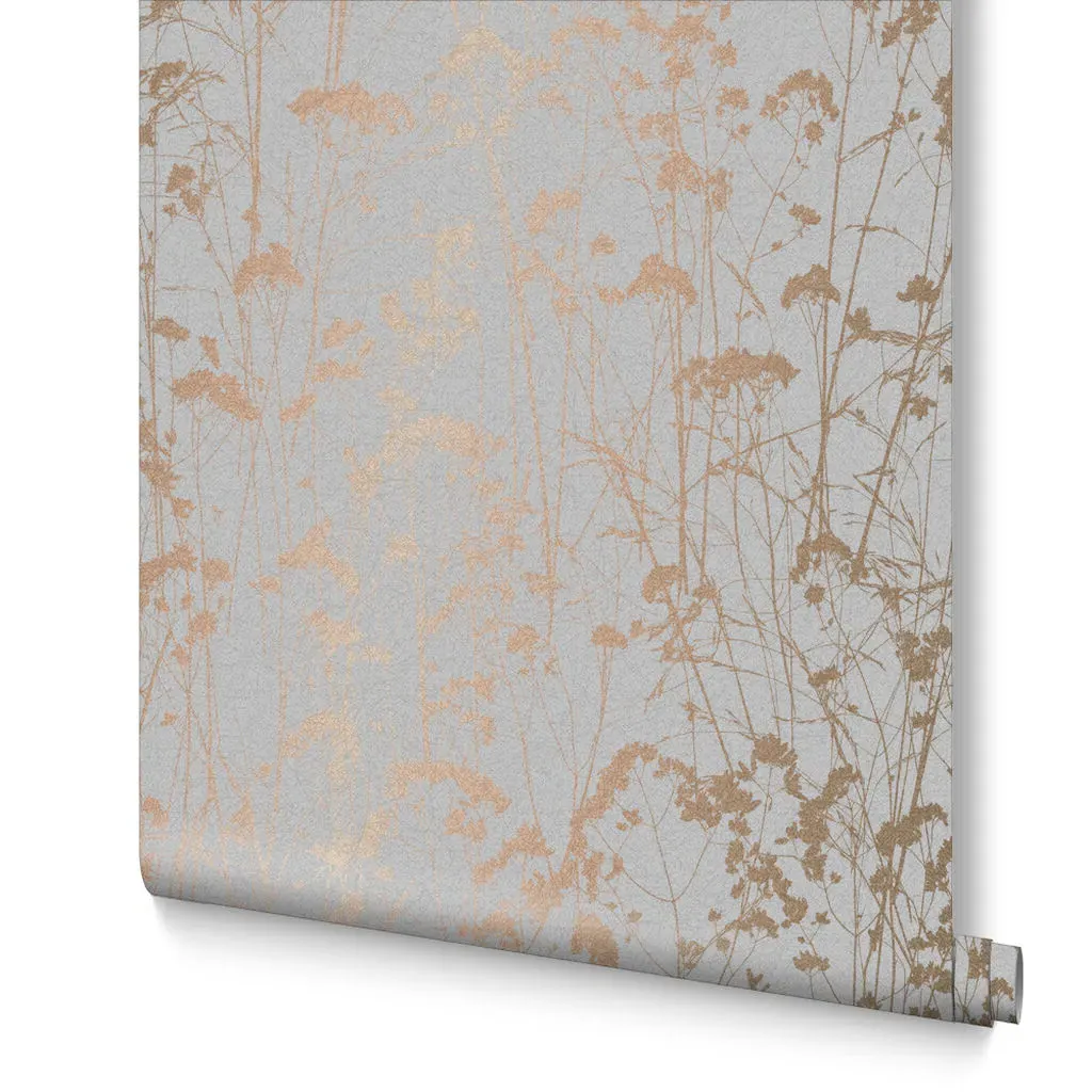 Grace Cloud Floral Wallpaper - Grey