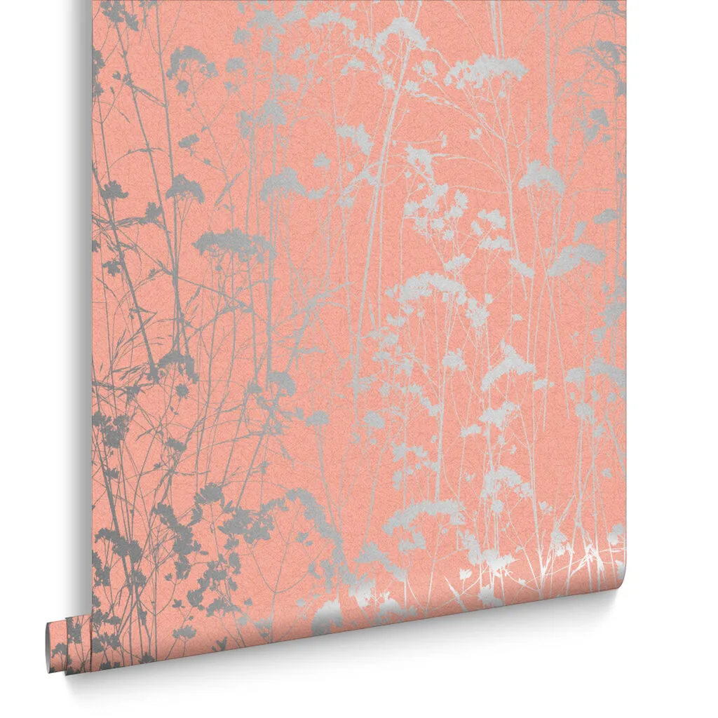 Grace Coral Floral Wallpaper - Coral