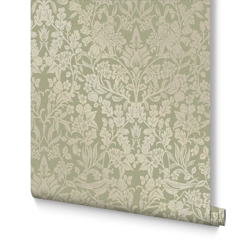 Hartley Damask Wallpaper - Sage