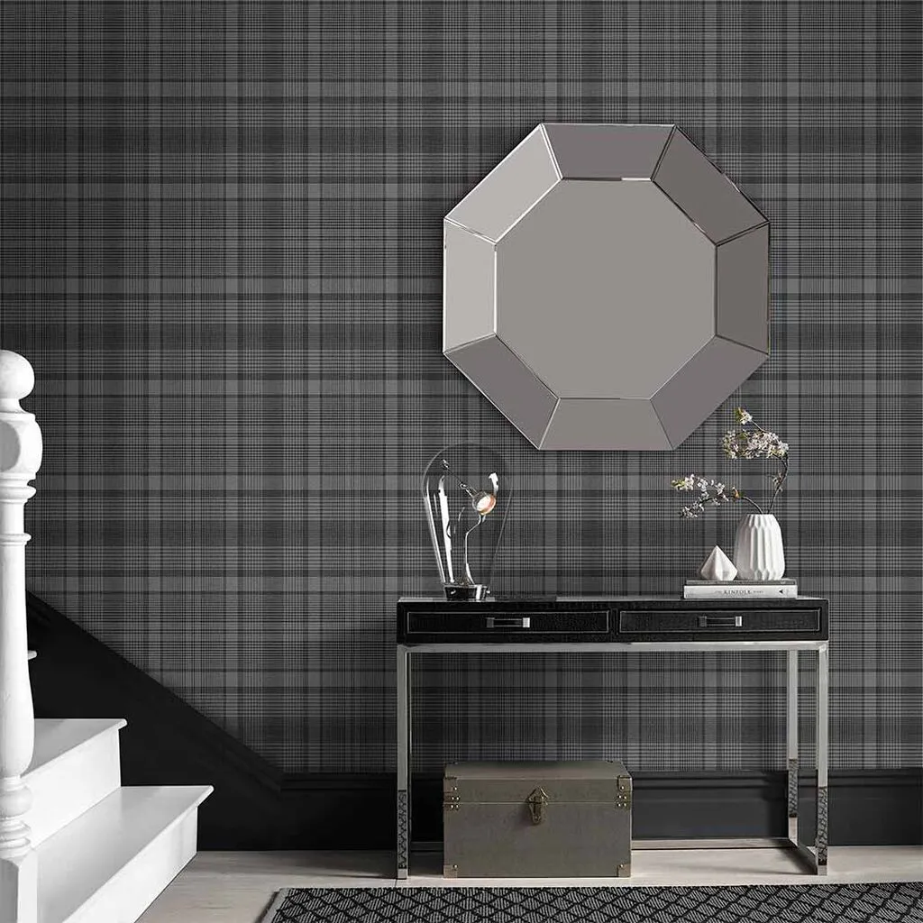 Heritage Plaid Wallpaper - Charcoal