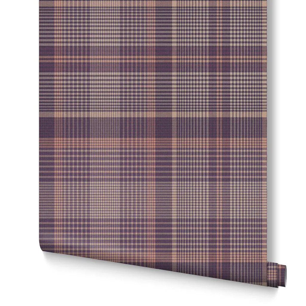 Heritage Plaid Wallpaper - Plum