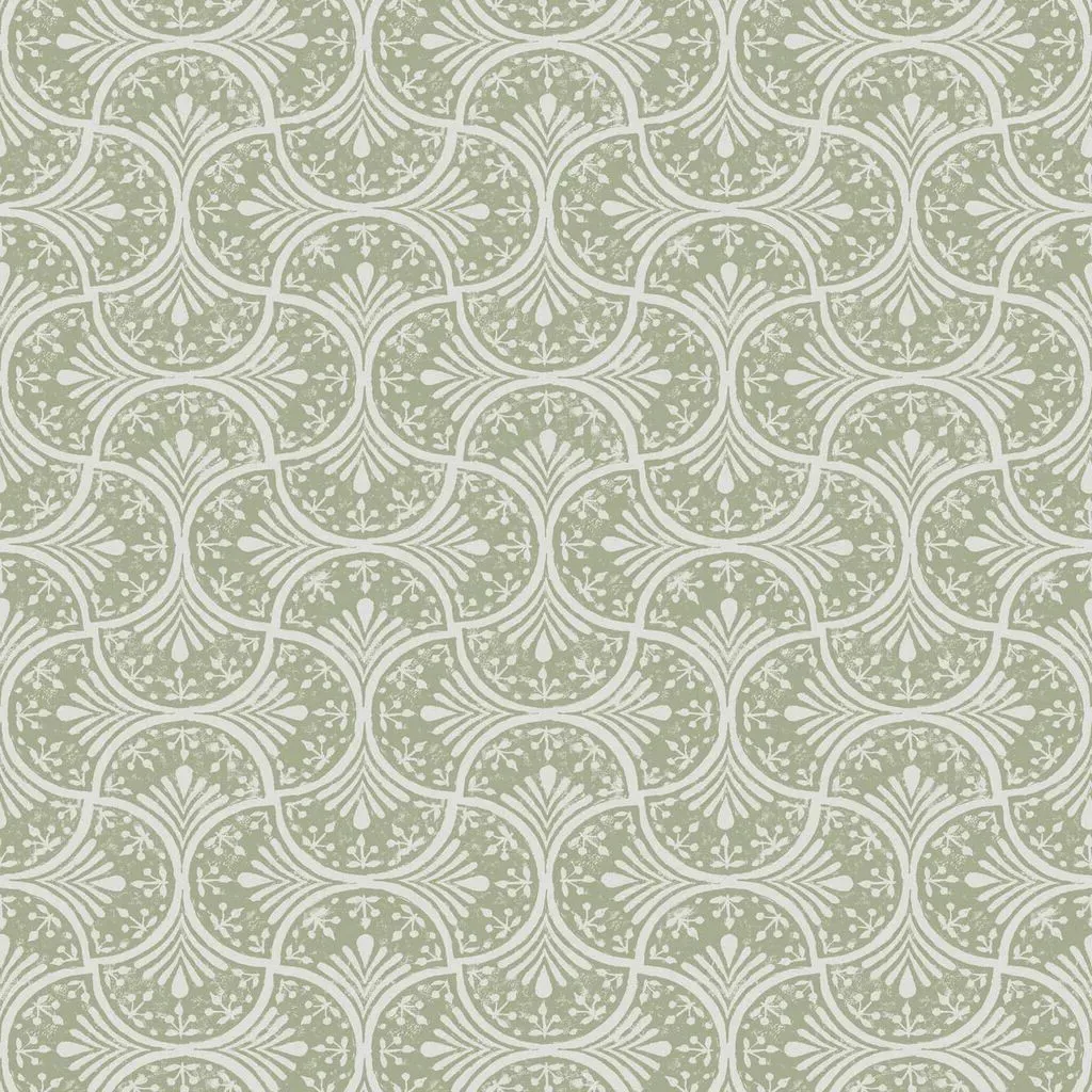 Hopwood Cottage Geometric Wallpaper - Sage