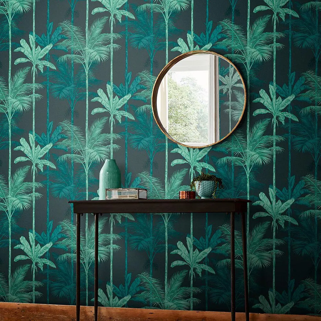 Jungle Mood Leaves Wallpaper - Green, Black