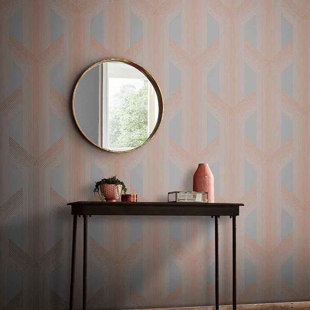 Lagom Geo Geometric Wallpaper - Grey