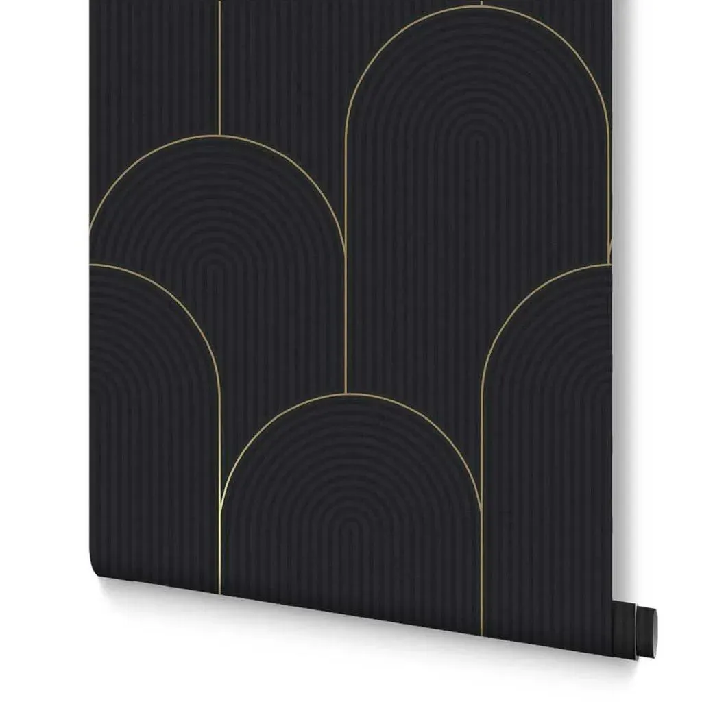 Lancet Geometric Wallpaper - Black, Gold