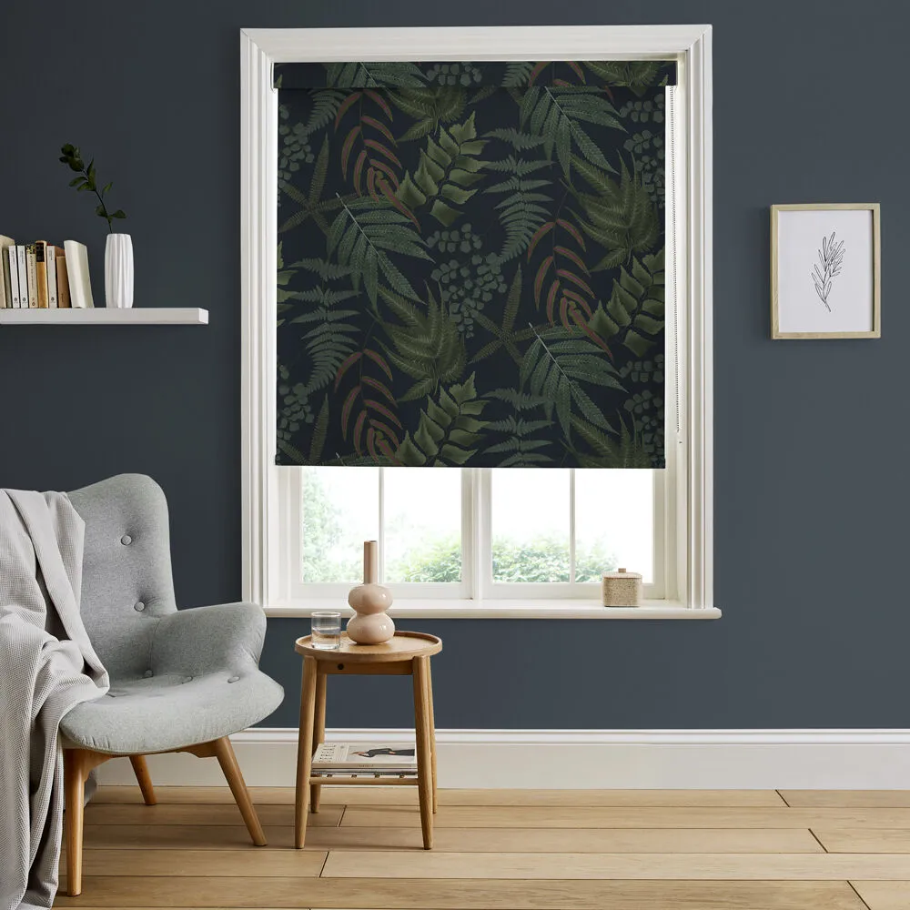 Midsummer Fern Navy Made to Measure Roller Blind - Blue