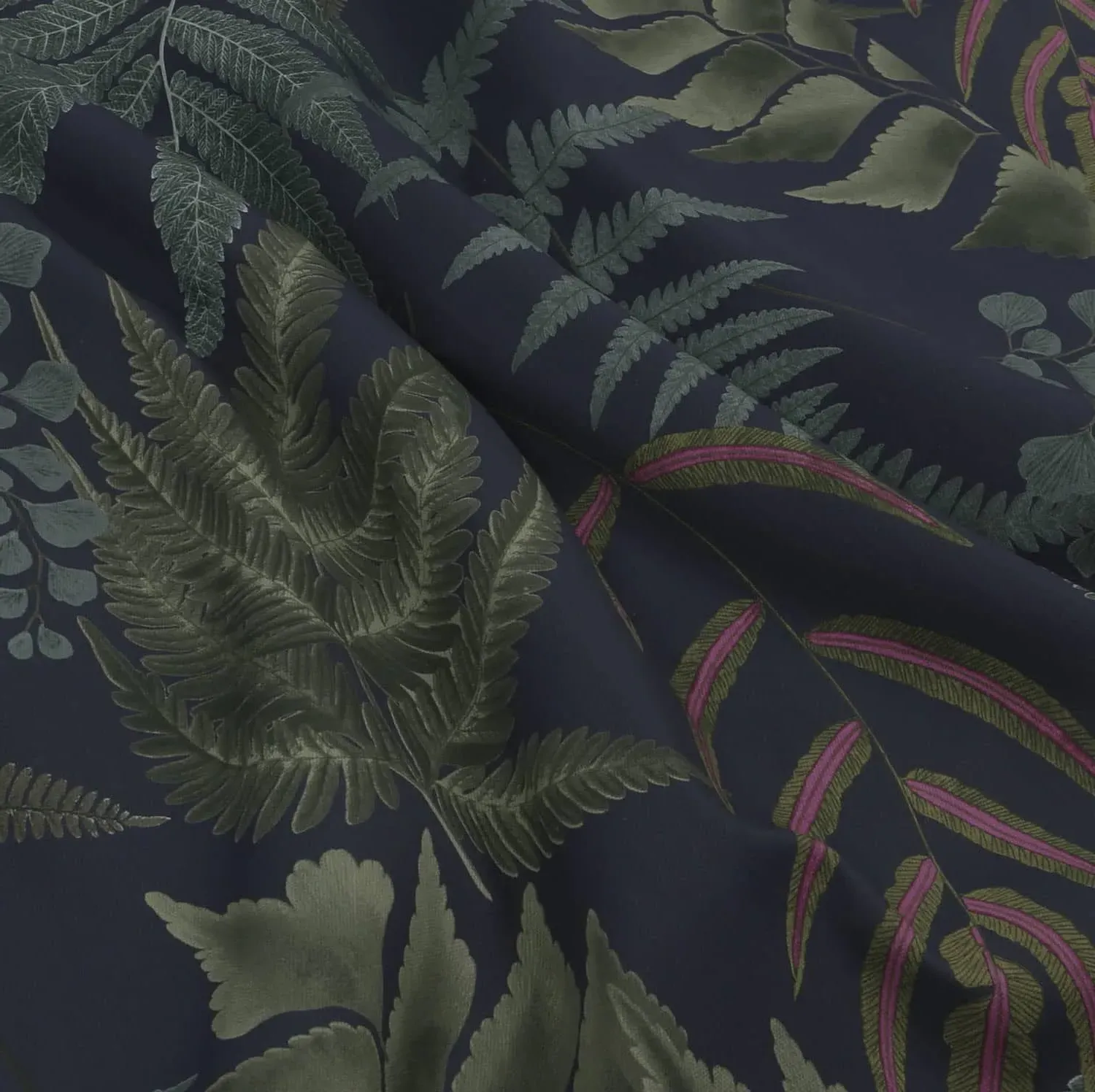 Midsummer Fern Navy Made to Measure Roller Blind - Blue