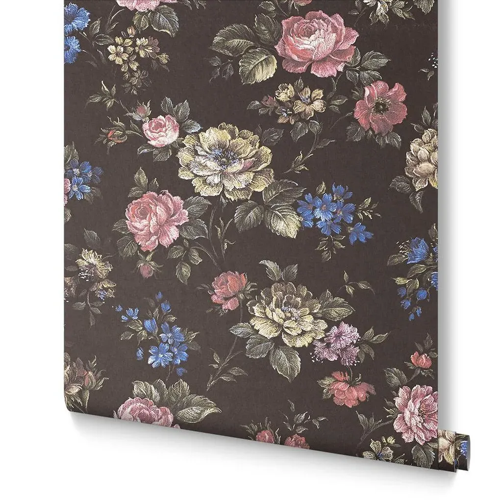 Muse Floral Wallpaper - Black