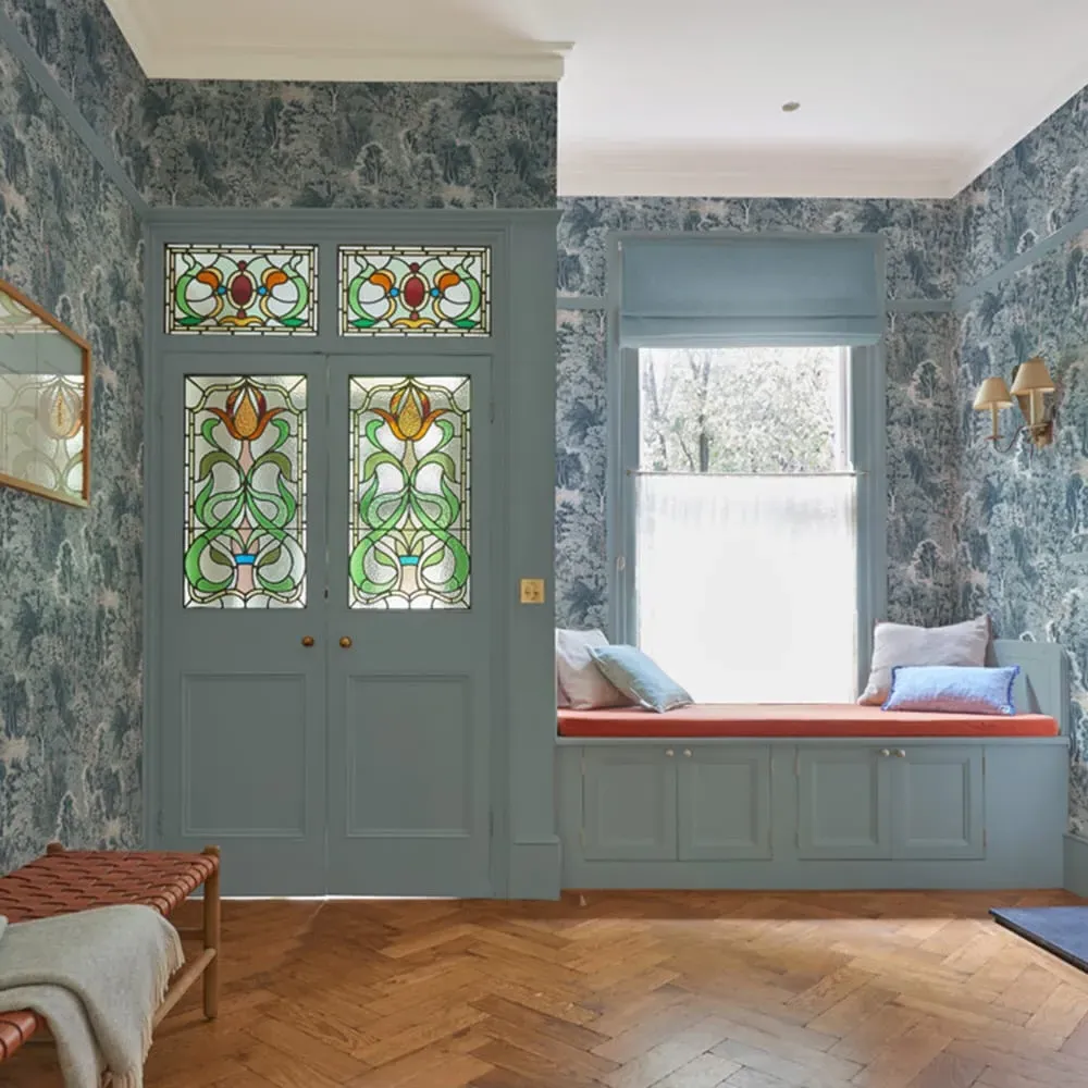 New Eden Porcelain Tree Wallpaper - Blue