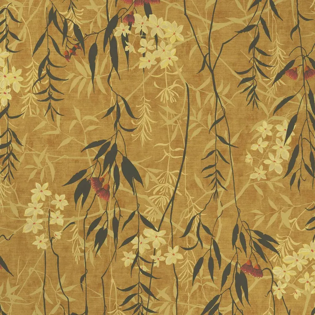 Obassia Silk Opulence Trail Wallpaper - Yellow