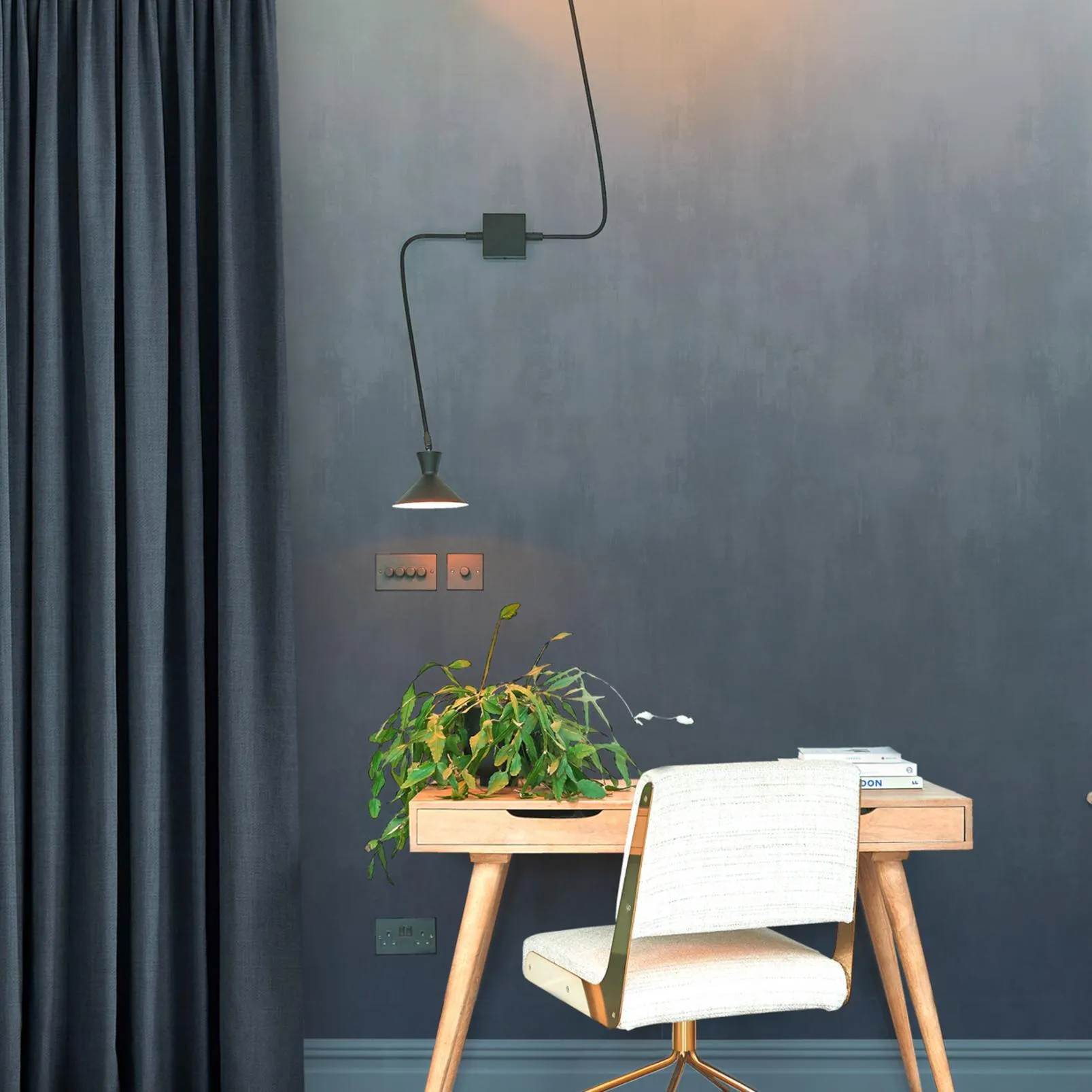 Oblique Ink Wall Mural - Blue