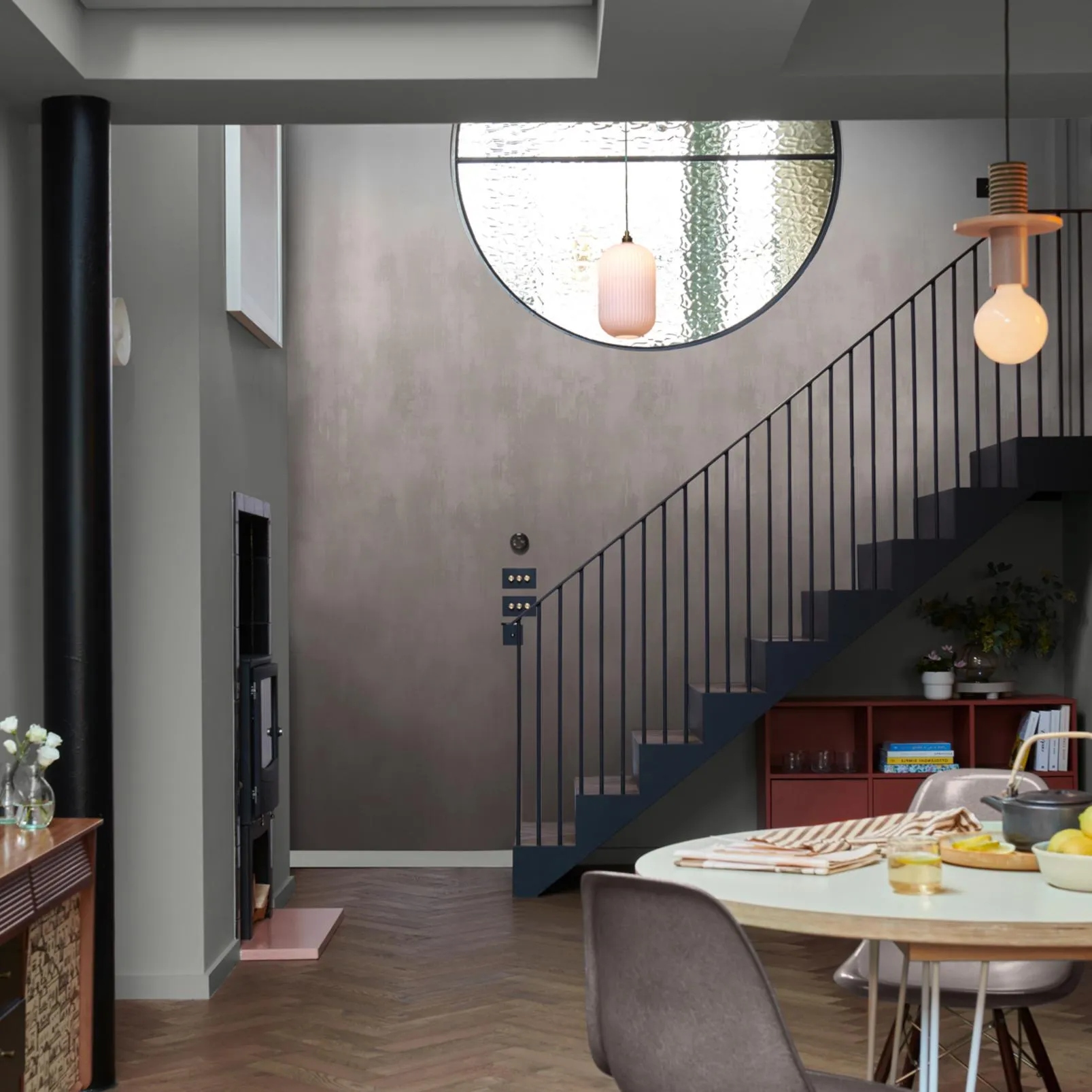 Oblique Ink Wall Mural - Charcoal