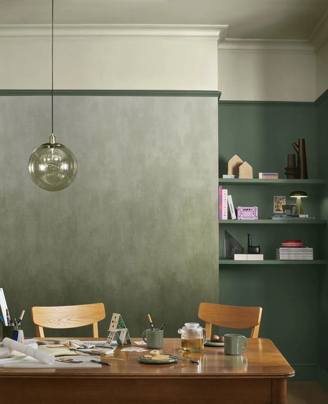 Oblique Ink Wall Mural - Green