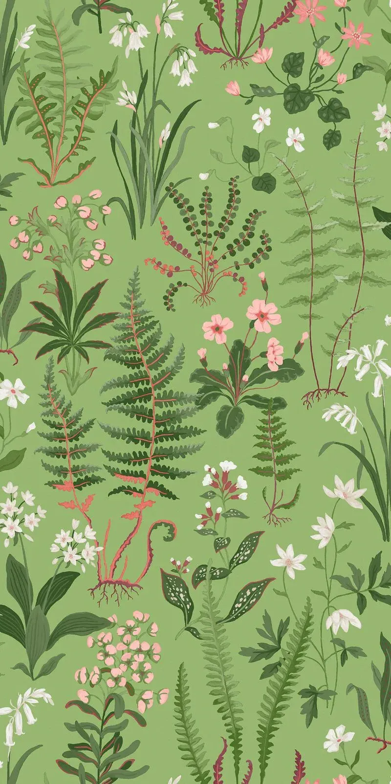 Oshibana Green Wallpaper - Green