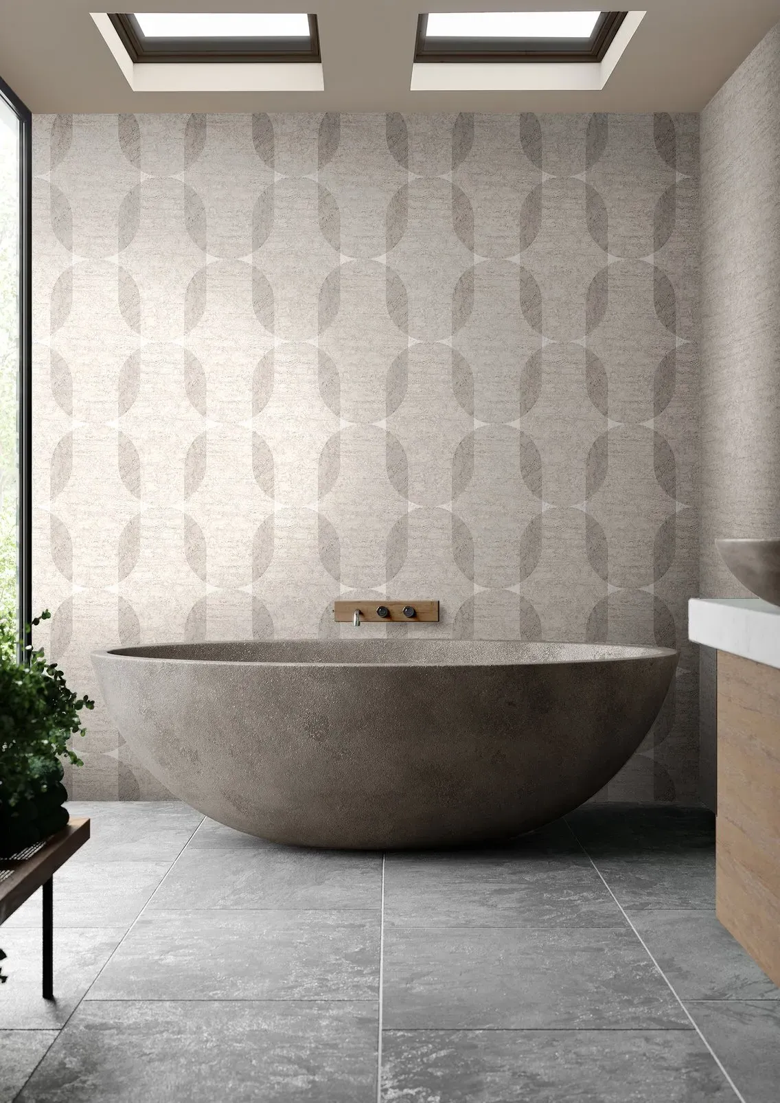 Palazzo Shadow Geometric Wallpaper - Beige