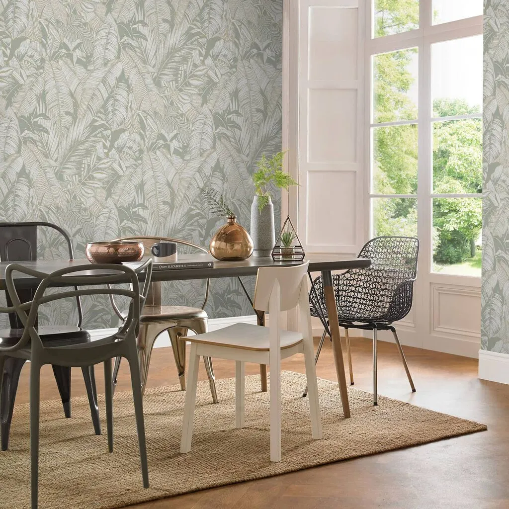 Paradys Sage Leaves Wallpaper - Green